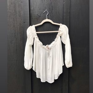 white off shoulder peasant blouse